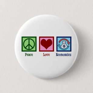 Peace Love Economics Ronde Button 5,7 Cm