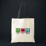 Peace Love Editing Tote Bag<br><div class="desc">Peace Love Editing gift. Een schattig kerstcadeautje voor een review of hoofdredacteur met een handleiding die een persoon bijstaat naast een vredesbord en een hart.</div>