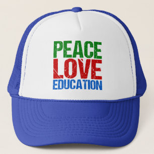 Peace Love Education Trucker Pet