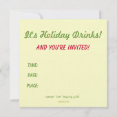 Peace Love & Eggnog Holiday Drinken Uitnodigingen (Achterkant)