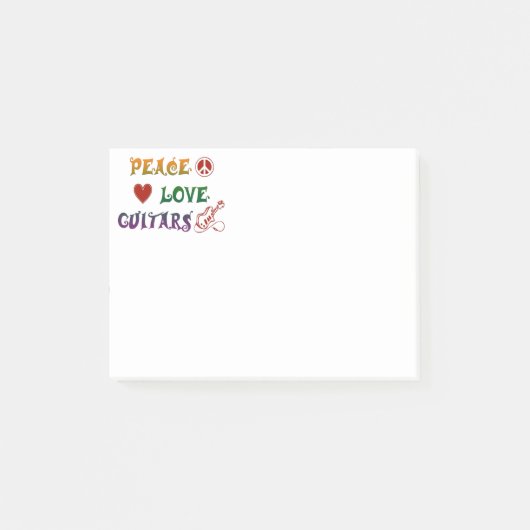 Peace Love Electric Guitars Rainbow Post-it® Notes (Voorkant)