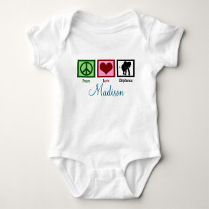 Peace Love Elephant Custom Baby Romper