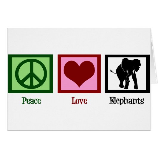 Peace Love Elephants (Voorkant Horizontaal)