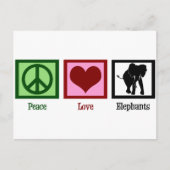 Peace Love Elephants Briefkaart (Voorkant)
