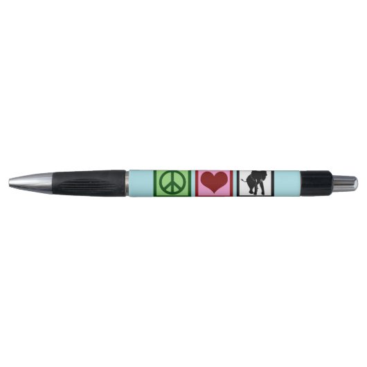 Peace Love Elephants - Cute Blue Elephant Pen (Voorkant)