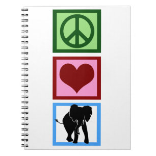 Peace Love Elephants Notitieboek