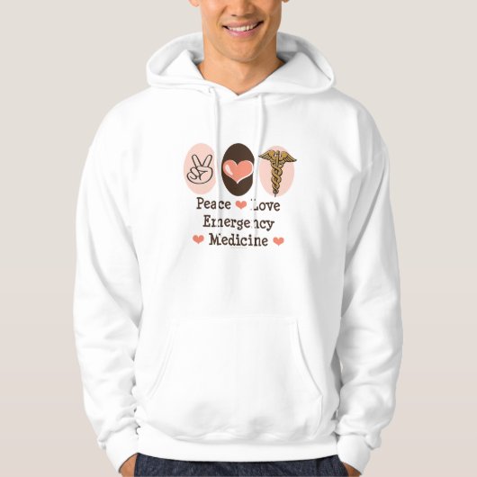 Peace Love Emergency Medicinal Hooded Sweatshirt (Voorkant)