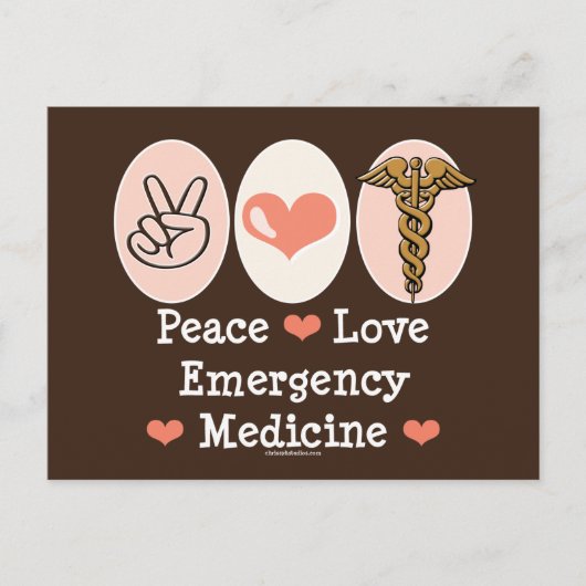 Peace Love Emergency Medicine Briefkaart (Voorkant)