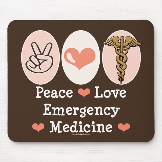 Peace Love Emergency Medicine Mousepad Muismat (Voorkant)