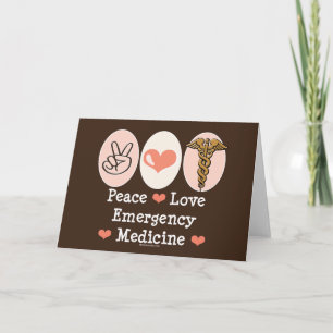 Peace Love Emergency Medicine Wenskaart Kaart