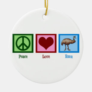Peace Love Emu Keramisch Ornament