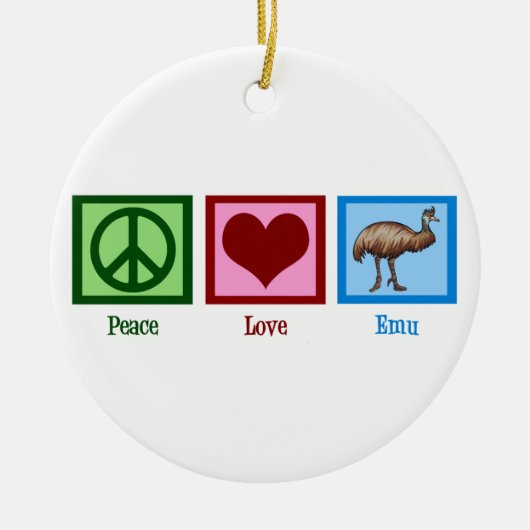Peace Love Emu Keramisch Ornament (Voorkant)