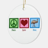 Peace Love Emu Keramisch Ornament (Links)