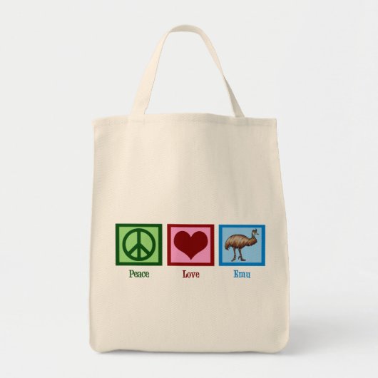 Peace Love Emu Tote Bag (Voorkant)