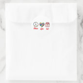 Peace Love en 40 jaar oud Ronde Sticker (Tas)