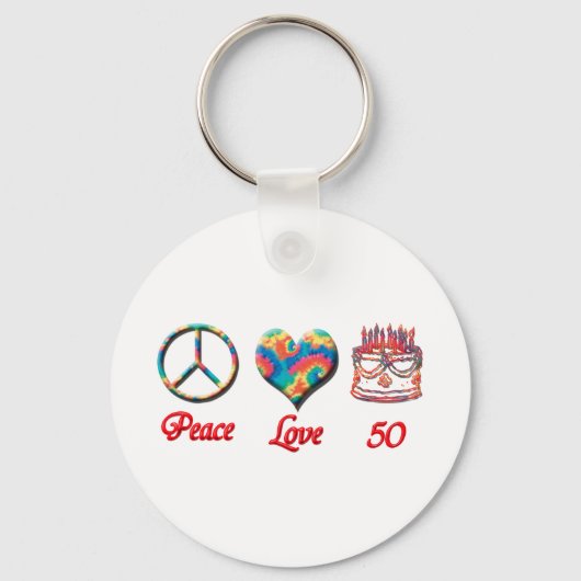 Peace Love en 50 Sleutelhanger (Voorkant)