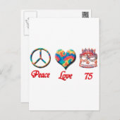 Peace Love en 75 Briefkaart (Voorkant / Achterkant)