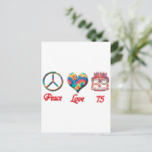 Peace Love en 75 Briefkaart (Staand voorkant)