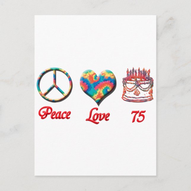 Peace Love en 75 Briefkaart (Voorkant)