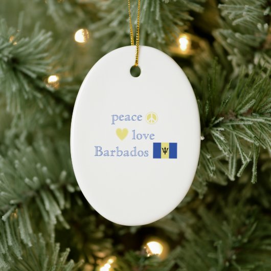 Peace Love en Barbados Keramisch Ornament (Boom)