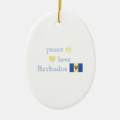 Peace Love en Barbados Keramisch Ornament (Voorkant)