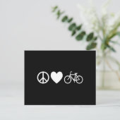 Peace Love en Bicycles Briefkaart (Staand voorkant)