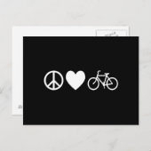 Peace Love en Bicycles Briefkaart (Voorkant / Achterkant)