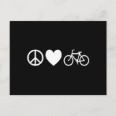Peace Love en Bicycles Briefkaart (Voorkant)