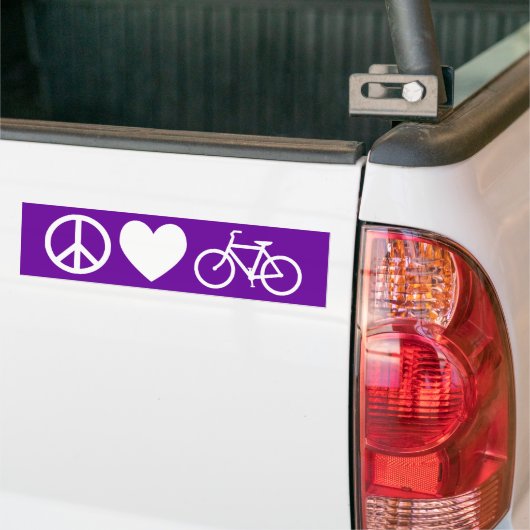 Peace Love en Bicycles Bumpersticker (Op Truck)