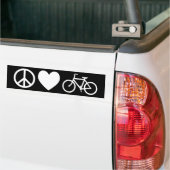 Peace Love en Bicycles Bumpersticker (Op Truck)