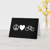 Peace Love en Bicycles Kaart (Gele Bloem)