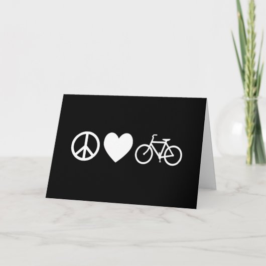 Peace Love en Bicycles Kaart (Voorkant)