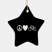 Peace Love en Bicycles Keramisch Ornament (Rechts)