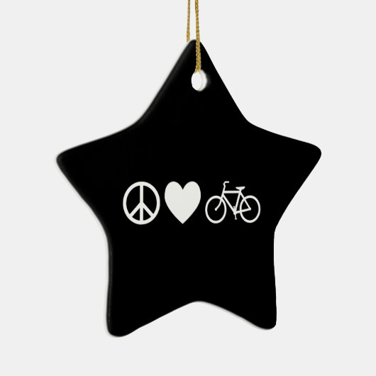 Peace Love en Bicycles Keramisch Ornament (Rechts)