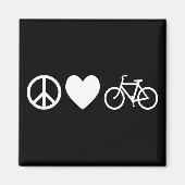 Peace Love en Bicycles Magneet (Voorkant)