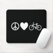 Peace Love en Bicycles Muismat (Met muis)