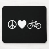 Peace Love en Bicycles Muismat (Voorkant)