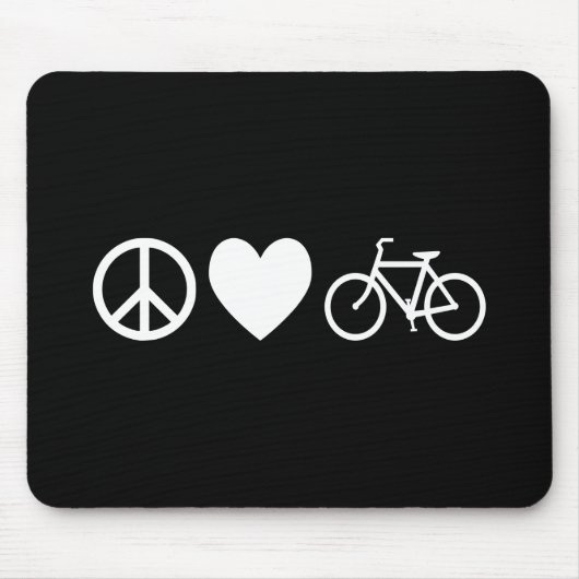 Peace Love en Bicycles Muismat (Voorkant)