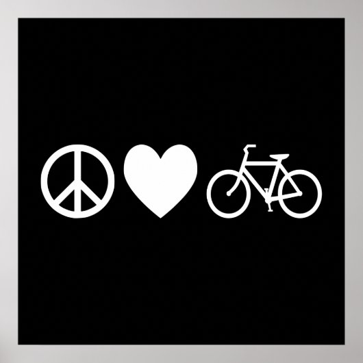 Peace Love en Bicycles Poster (Voorkant)