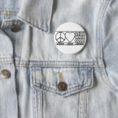 Peace Love en Binary Ronde Button 5,7 Cm (In situ)