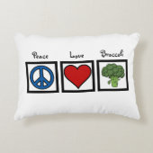 Peace Love en Broccoli Accent Kussen (Voorkant)