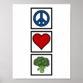 Peace Love en Broccoli Poster (Voorkant)