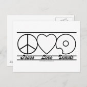 Peace Love en Donuts Briefkaart (Voorkant / Achterkant)