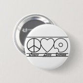 Peace Love en Donuts Ronde Button 5,7 Cm (Voorkant /achterkant)