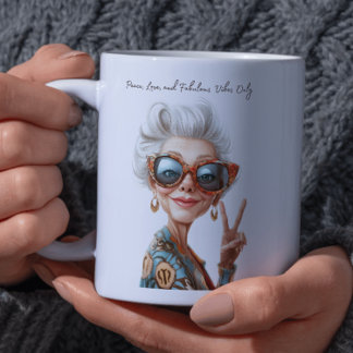 Peace Love en Fabulous Vibes Only Coffee Mok