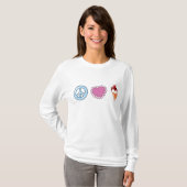 Peace Love en Ice Cream T-shirt (Voorkant volledig)