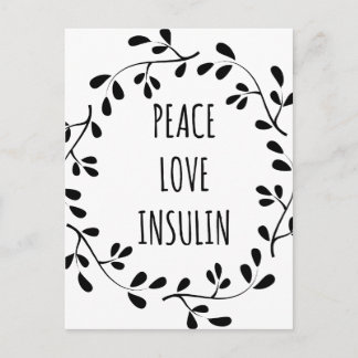 Peace Love en Insulin Briefkaart