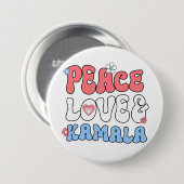 Peace Love en Kamala Harris 2024 Ronde Button 7,6 Cm (Voorkant /achterkant)