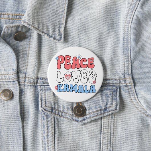Peace Love en Kamala Harris 2024 Ronde Button 7,6 Cm (In situ)