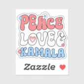 Peace Love en Kamala Harris 2024 Sticker (Vel)